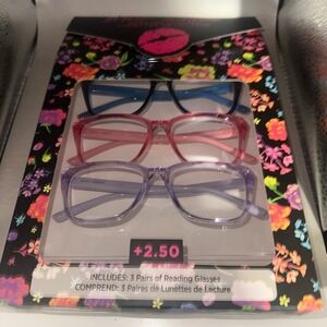 Betsey Johnson Reading Glasses 3-Pack +2.50 Women's Fashion Eyewear